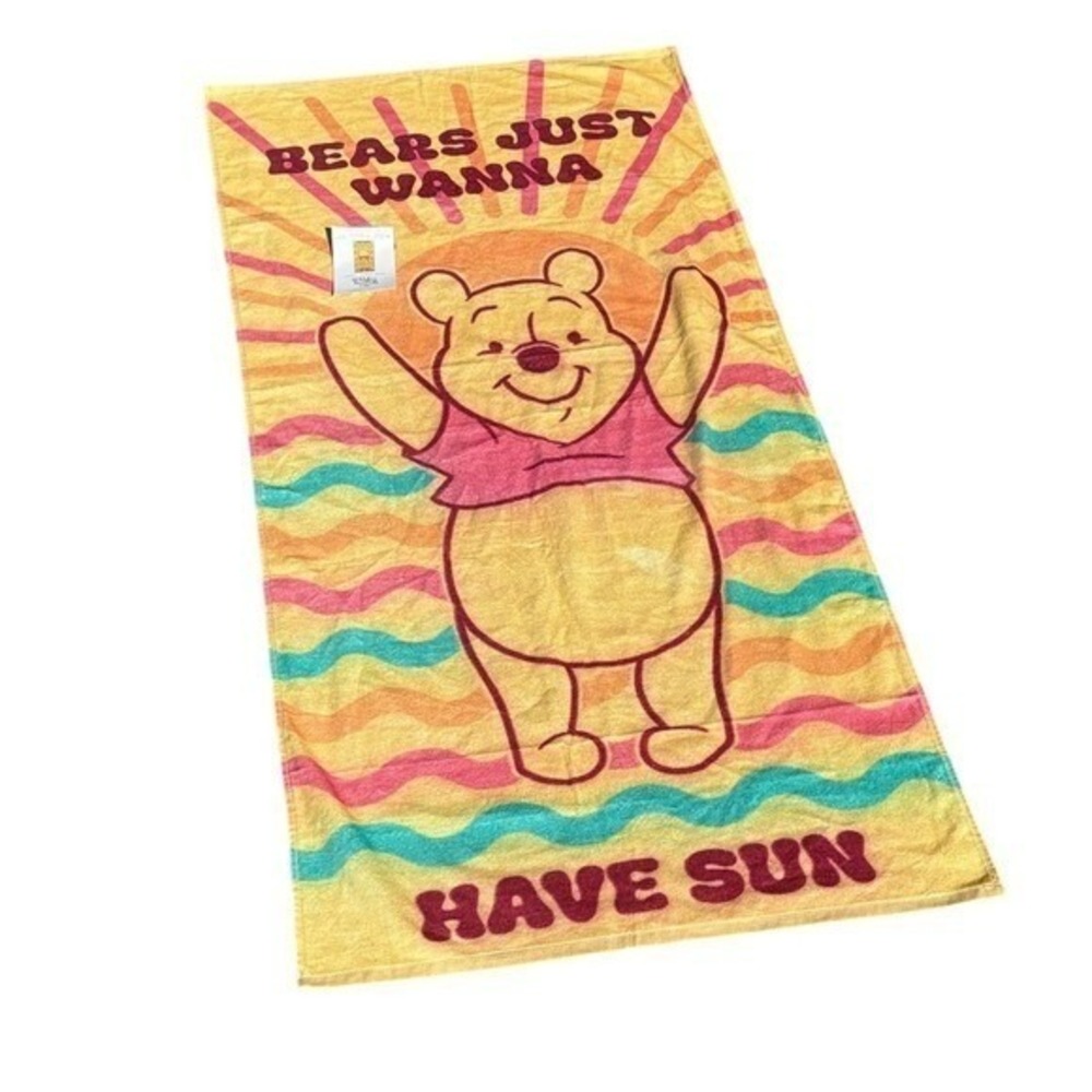 Winnie the Pooh Beach Towel "Bears Just Wanna Have Sun" 28" by 58" Summer NEW